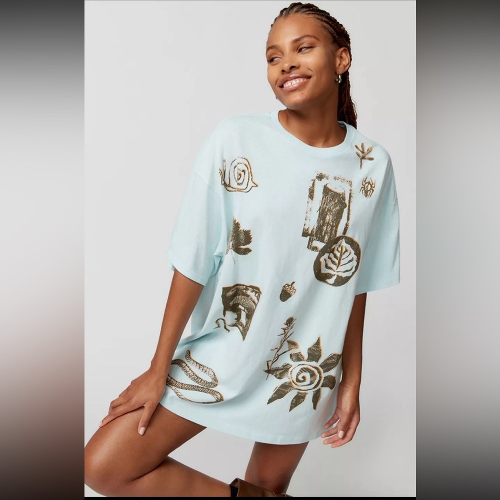 UO Bitmap Nature T-Shirt Dress XS/S NWT